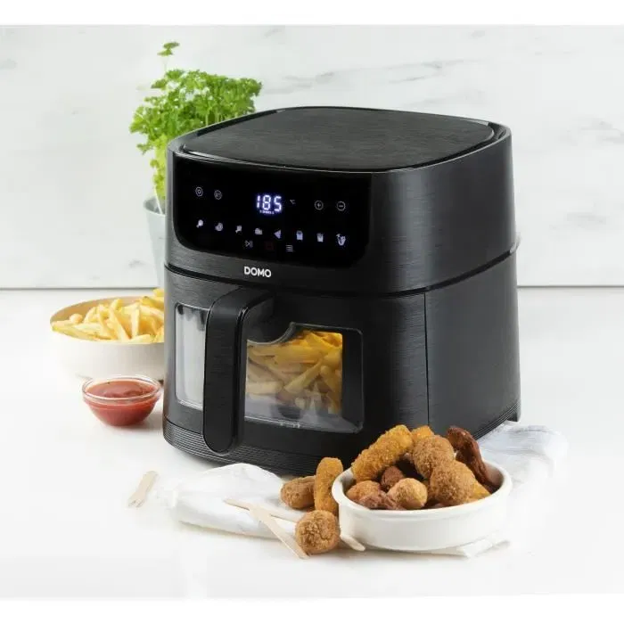 Domo DO540FR Deli-Fryer, Friteuse à Air Chaut 6L avec Écran Digital et 8 Programmes