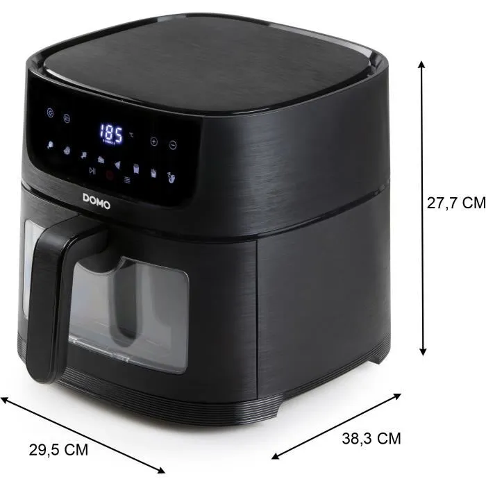 Domo DO540FR Deli-Fryer, Friteuse à Air Chaut 6L avec Écran Digital et 8 Programmes