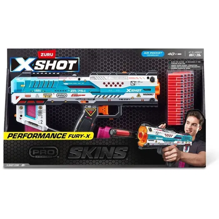 ZURU XSHOT Pro Fury-X - Pistolet à fléchettes avec 40 fléchettes - Grande portée et précision