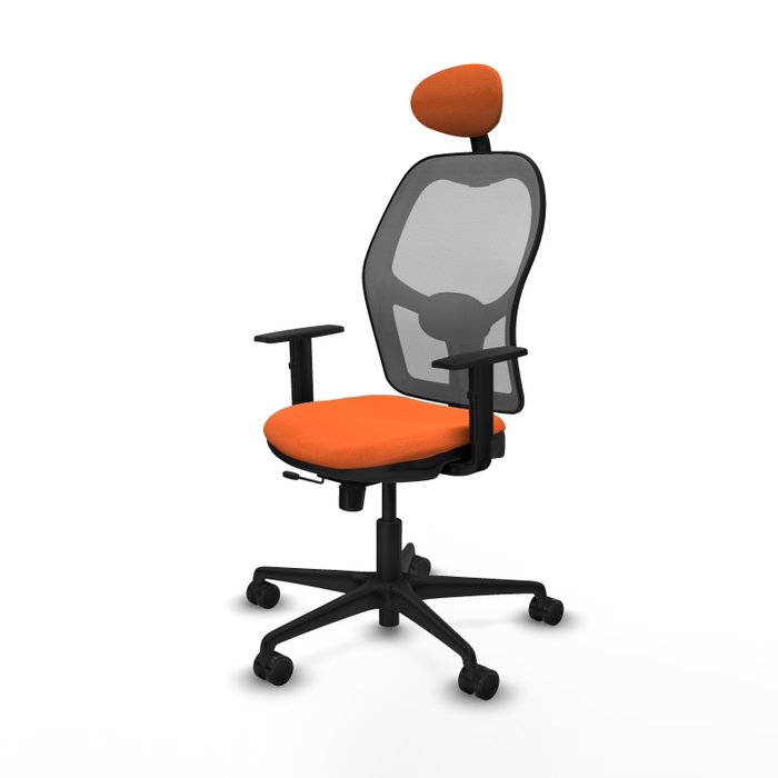 Piqueras y Crespo Chaise de Bureau Jorquera Orange et Gris avec Appui-tête Piqueras y Crespo Chaise de Bureau Jorquera Orange et Gris avec Appui-tête