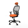 Piqueras y Crespo Chaise de Bureau Jorquera Orange et Gris avec Appui-tête