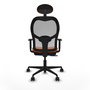 Piqueras y Crespo Chaise de Bureau Jorquera Orange et Gris avec Appui-tête