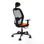 Piqueras y Crespo Chaise de Bureau Jorquera Orange et Gris avec Appui-tête
