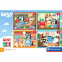 Clementoni Puzzle Progressif 4 en 1 Bluey 21530 - 4 Puzzles de 12, 16, 20 et 24 Pièces pour Enfants +3 Ans