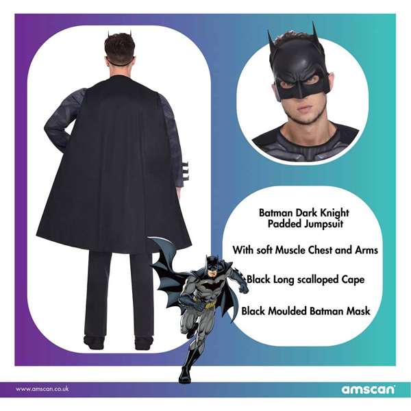 W.B. Batman Le Chevalier Noir - Costume pour adulte - Taille L W.B. Batman Le Chevalier Noir - Costume pour adulte - Taille L