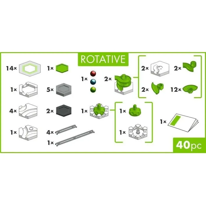 Ravensburger Gravitrax GO Rotative - Jeu de construction STEM à billes avec 40 pièces - Pour enfants dès 8 ans