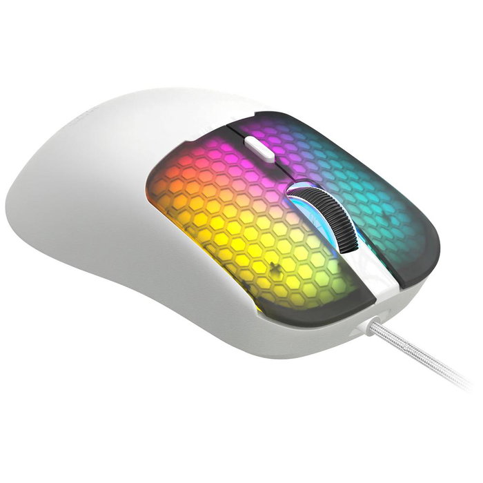 Mars Gaming MM-VIPER Souris Gaming Ultralégère 56g RGB Blanc - Souris Filaire avec Capteur Optique 12800 DPI