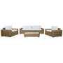 Meubles de jardin Home ESPRIT Blanc Marron Beige Marron Clair 248 x 85 x 80 cm 222 x 85 x 80 cm (4 Pièces)