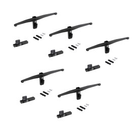 Emuca Lot de 5 consoles pour étagères en bois pour structure Zero, Noir texturé