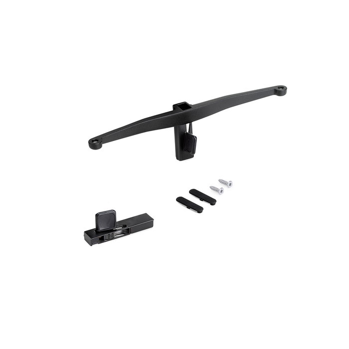 Emuca Lot de consoles pour 5 étagères en bois pour structure Zero, planches non incluses, Zamak, Peint en noir texturé