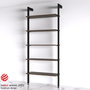 Emuca Lot de consoles pour 5 étagères en bois pour structure Zero, planches non incluses, Zamak, Peint en noir texturé