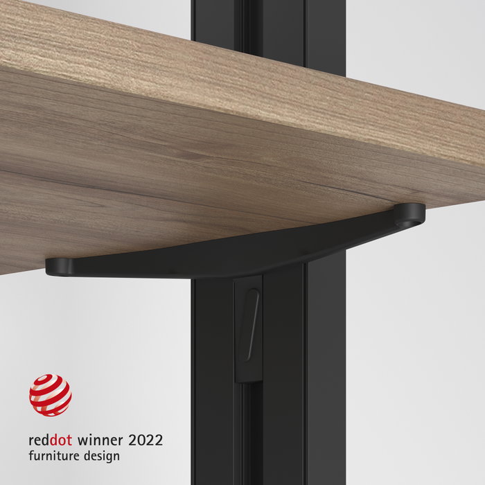 Emuca Lot de consoles pour 5 étagères en bois pour structure Zero, planches non incluses, Zamak, Peint en noir texturé Emuca Lot de consoles pour 5 étagères en bois pour structure Zero, planches non incluses, Zamak, Peint en noir texturé
