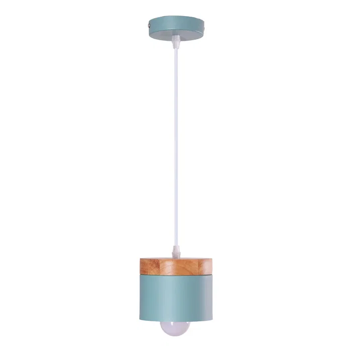 Mikayla Suspension SKD-P1010-W - Lampe pendante en aluminium et bois, design moderne, hauteur réglable