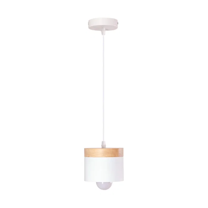 Mikayla Suspension SKD-P1010-W - Lampe pendante en aluminium et bois, design moderne, hauteur réglable Mikayla Suspension SKD-P1010-W - Lampe pendante en aluminium et bois, design moderne, hauteur réglable