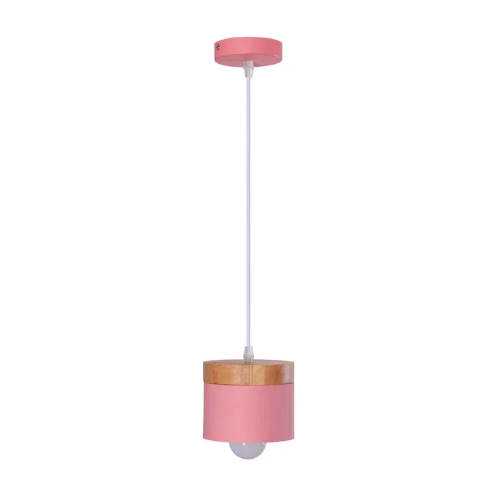 Mikayla Suspension SKD-P1010-W - Lampe pendante en aluminium et bois, design moderne, hauteur réglable