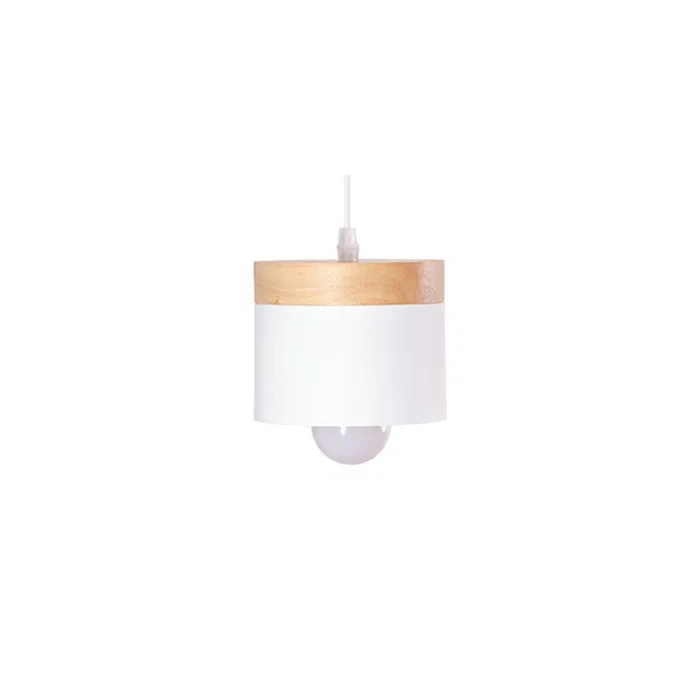Mikayla Suspension SKD-P1010-W - Lampe pendante en aluminium et bois, design moderne, hauteur réglable