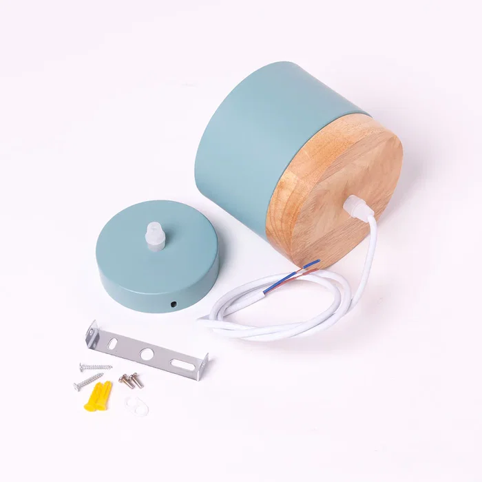 Mikayla Suspension SKD-P1010-W - Lampe pendante en aluminium et bois, design moderne, hauteur réglable