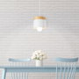 SKD Suspension Mikayla Bois Acier 1xE27 Sans Ampoule Blanc [SKD-P1010-W]
