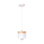 SKD Suspension Mikayla Bois Acier 1xE27 Sans Ampoule Blanc [SKD-P1010-W]