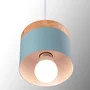 Mikayla Suspension SKD-P1010-W - Lampe pendante en aluminium et bois, design moderne, hauteur réglable