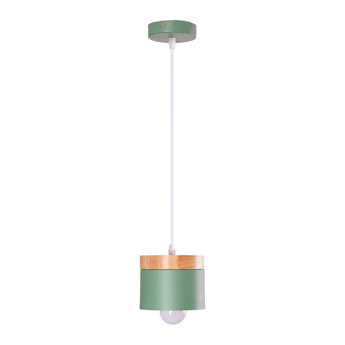 Mikayla Suspension SKD-P1010-W - Lampe pendante en aluminium et bois, design moderne, hauteur réglable Mikayla Suspension SKD-P1010-W - Lampe pendante en aluminium et bois, design moderne, hauteur réglable