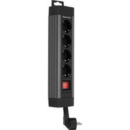 Rev Multiprise Supraline 4 sorties avec interrupteur Anthracite 1,9 m