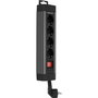 Rev Multiprise Supraline 4 sorties avec interrupteur Anthracite 1,9 m