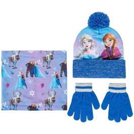 Cerdá Ensemble 3 pièces Snood Frozen (bonnet, cache-cou et gants) pour enfants 2 à 8 ans