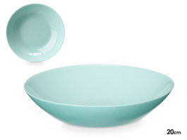 Vivalto Assiette Creuse Ronde Opal Vert 20 cm – Compatible Lave-vaisselle & Micro-ondes (Set de 24)