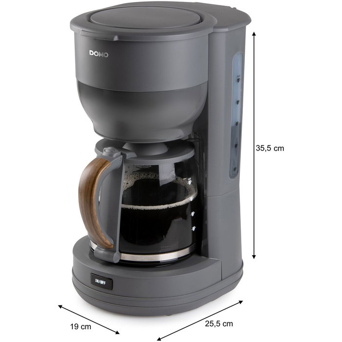 Domo DO754K Cafetière filtre Gris et Bois Domo DO754K Cafetière filtre Gris et Bois