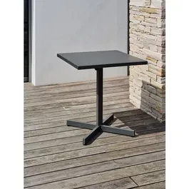 City Garden - Louise - Table de jardin pliante, acier anthracite 70x70 cm