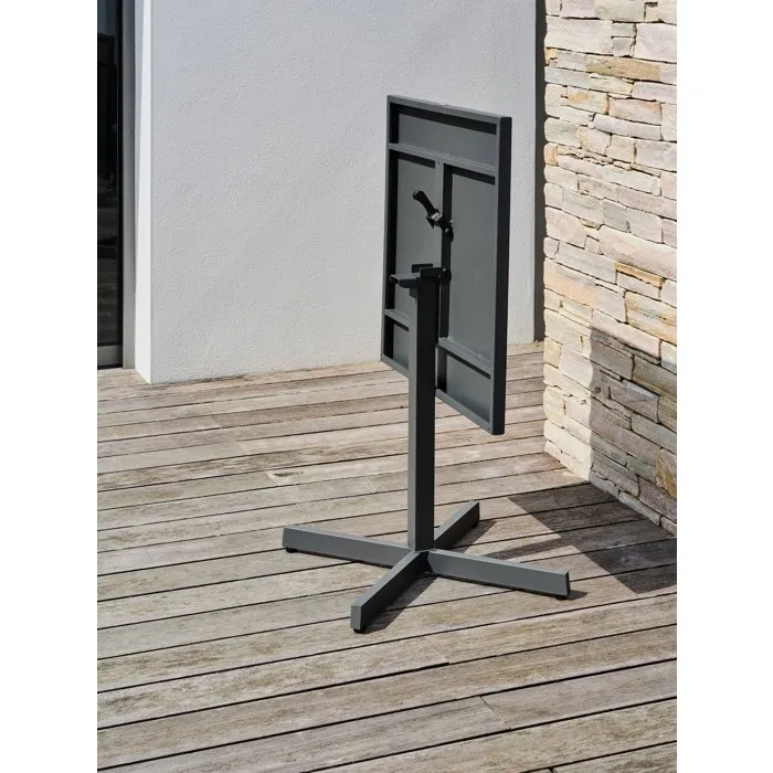 City Garden - Louise - Table de jardin pliante, acier anthracite 70x70 cm