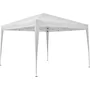 BORNEO Tonnelle de jardin pliante avec cadre blanc et toile écru, 3 x 3 m - Sac de transport et kit d'ancrage inclus