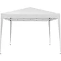 BORNEO Tonnelle de jardin pliante avec cadre blanc et toile écru, 3 x 3 m - Sac de transport et kit d'ancrage inclus