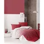 Parure de lit King - 1 housse de couette 240 x 220 cm + 2 taies d'oreiller 60 x 60 cm - 100% coton renforcé - Rouge et blanc - 140 fils/pc²
