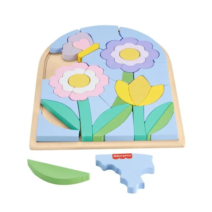 Fisher-Price Puzzle en Bois Fleurs 37 Pièces HXT97 - Puzzle Éducatif pour Maternelle
