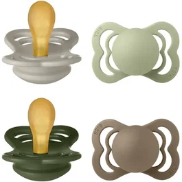 Bibs Pack de 4 sucettes Supreme Taille 1 - Caoutchouc naturel - Sand, Sage, Hunter Green, Dark Oak