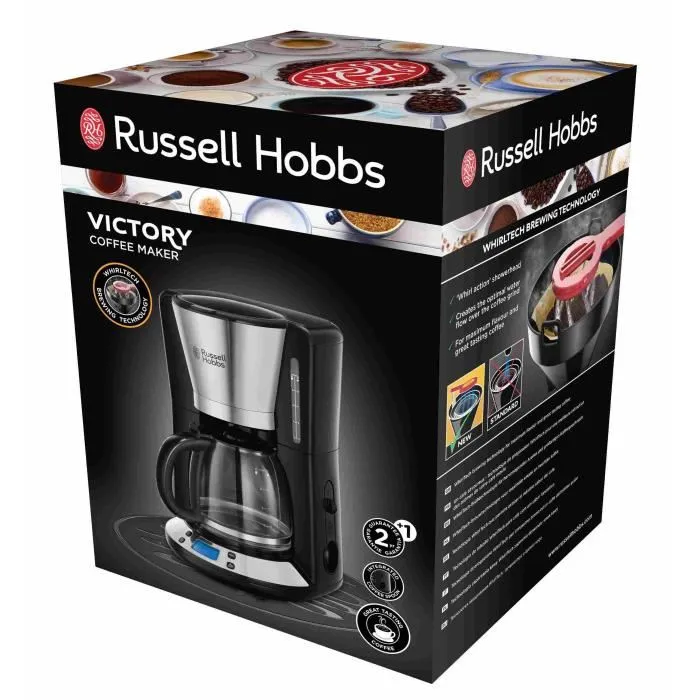 Russell Hobbs Cafetière Programmable Victory 24030-56, 1100W, Acier Brillant