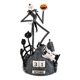 ERIK - Calendrier Perpétuel 3D Jack Skellington L'Étrange Noël - Disney, 12x12x23cm, Résine Peint Main