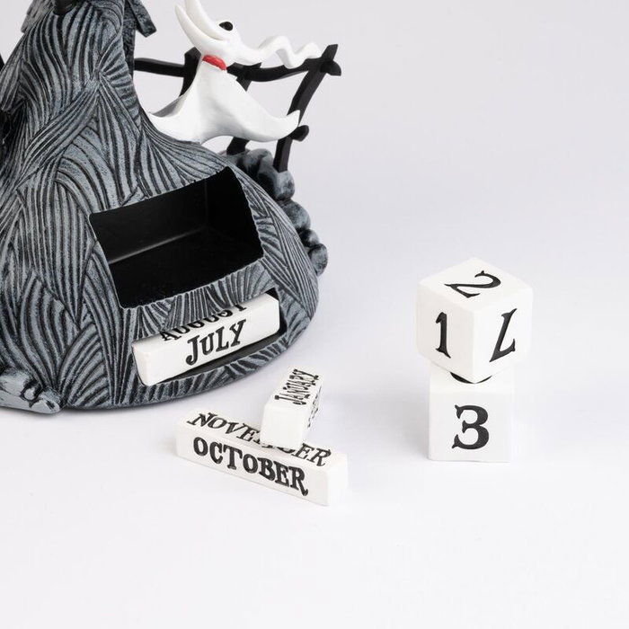 ERIK - Calendrier Perpétuel 3D Jack Skellington L'Étrange Noël - Disney, 12x12x23cm, Résine Peint Main