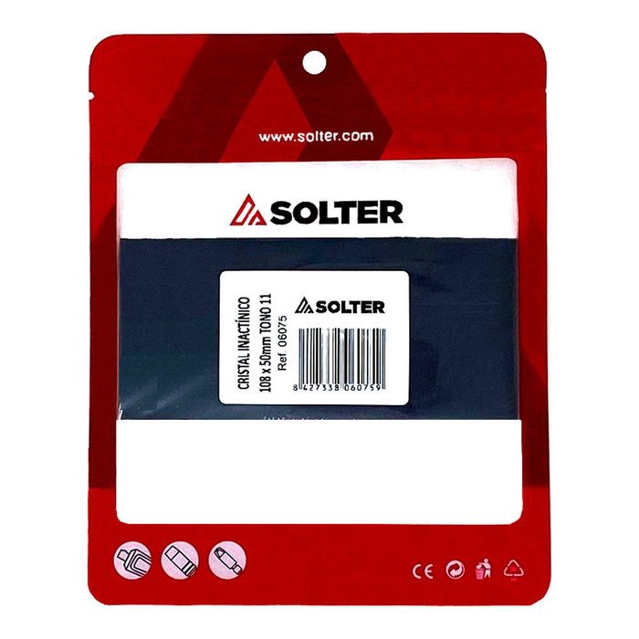 Solter Verre inactinique DIN 11, 108 x 50 mm Solter Verre inactinique DIN 11, 108 x 50 mm