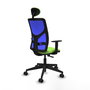Piqueras y Crespo Chaise de Bureau Motilla avec Appui-tête, Bleu et Pistache