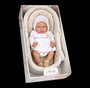 Muñecas Arias Muñeca Elegance Andie 40 cm, Poupée Bébé Beige avec Berceau et Mécanisme Pleurs Try Me, Fonctionne avec Piles