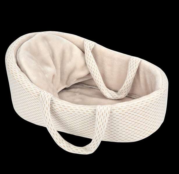 Muñecas Arias Muñeca Elegance Andie 40 cm, Poupée Bébé Beige avec Berceau et Mécanisme Pleurs Try Me, Fonctionne avec Piles