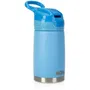 Nuby - Gourde isotherme Réflex Flip-it 300 ml en acier inoxydable, bec silicone, bouchon anti-fuites - Bleu - Pour enfants