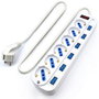 Ewent EW3932 Multiprise 6 Prises Type F/L avec Protection Surtension et Interrupteurs Individuels - Blanc