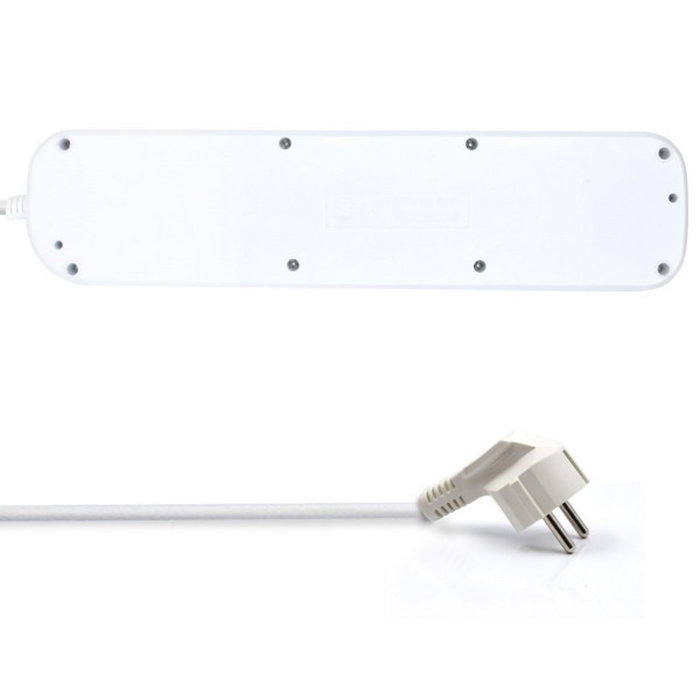 Ewent EW3932 Multiprise 6 Prises Type F/L avec Protection Surtension et Interrupteurs Individuels - Blanc