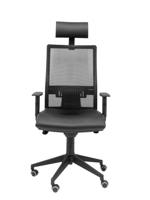 Piqueras Y Crespo Horna Chaise de Bureau avec Mécanisme Synchrone, Cuir et Maille, Noir