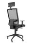 Piqueras Y Crespo Horna Chaise de Bureau avec Mécanisme Synchrone, Cuir et Maille, Noir