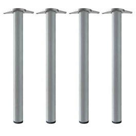 HERRAJES ALK Jeu de 4 pieds de table Neiva, Acier, Gris métal, 71 cm